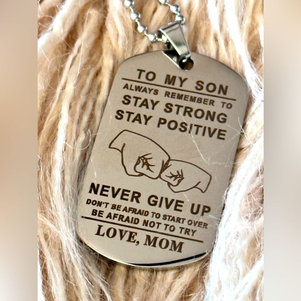Mom To Son Dog Tags Great Sticking Stuffer Will Be Sent In Small Gift Bag